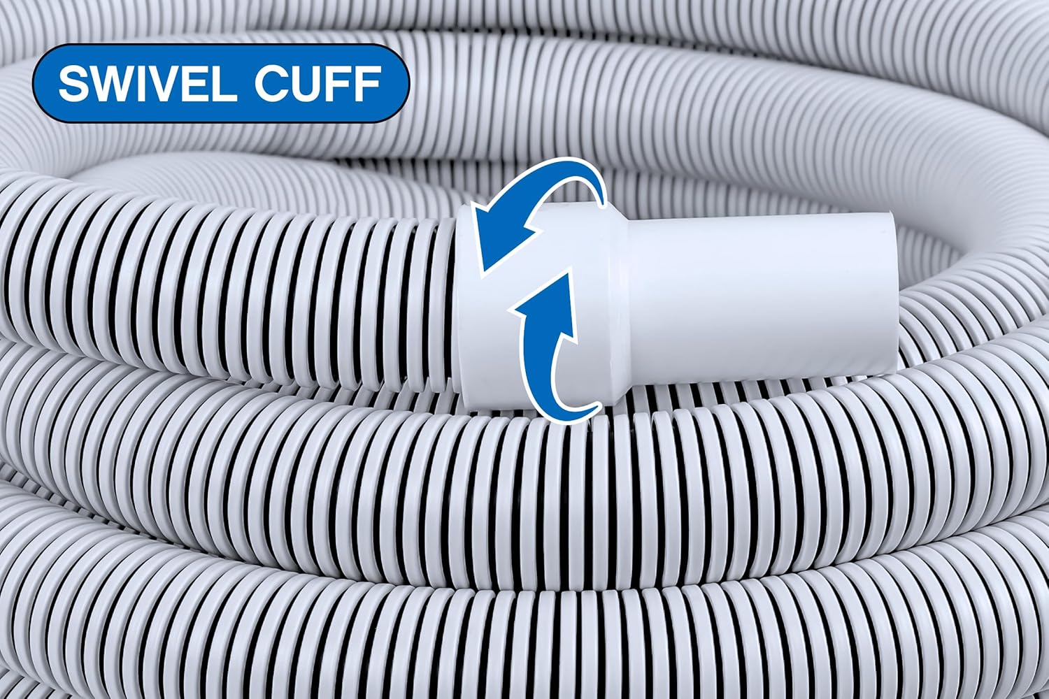 Poolmaster In-Ground and Above-Ground Swimming Pool Vacuum Hose With Pool Hose Conversion Adapter Set, 1-1/2-Inch by 35-Feet