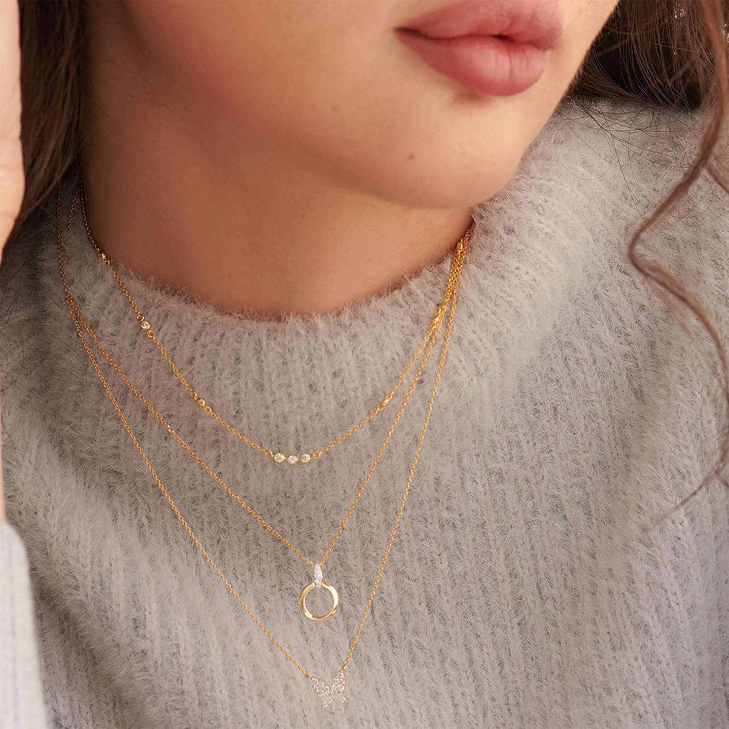 Mobius Loop 1/20 Carat Lab Grown Diamond Necklace for Women, 925 Sterling Silver Necklace with 14K Gold Vermeil, Hypoallergenic 925 Sterling Silver Jewelry for Christmas, Anniversary & Birthday Gift - Image 4