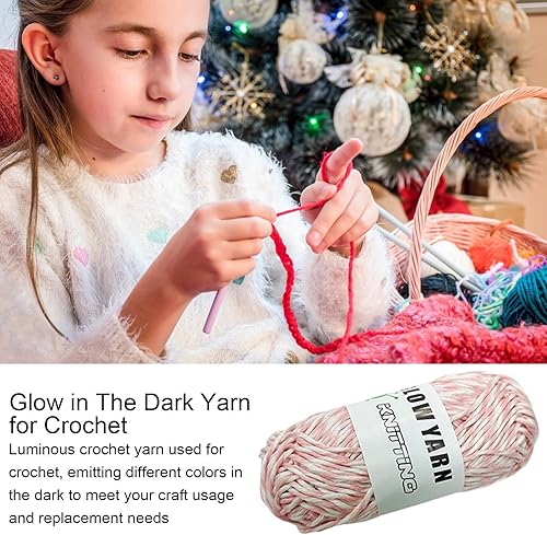 Miniatura 2 de Hilo que brilla en la oscuridad para ganchillo Bulingbuling que brilla en la oscuridad, hilo de ganchillo para ganchillo, hilo luminoso para
