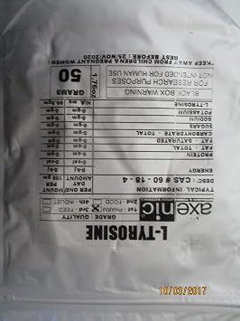 AXENIC 50 Grams TYROSINE 99.9% HPLC Powder