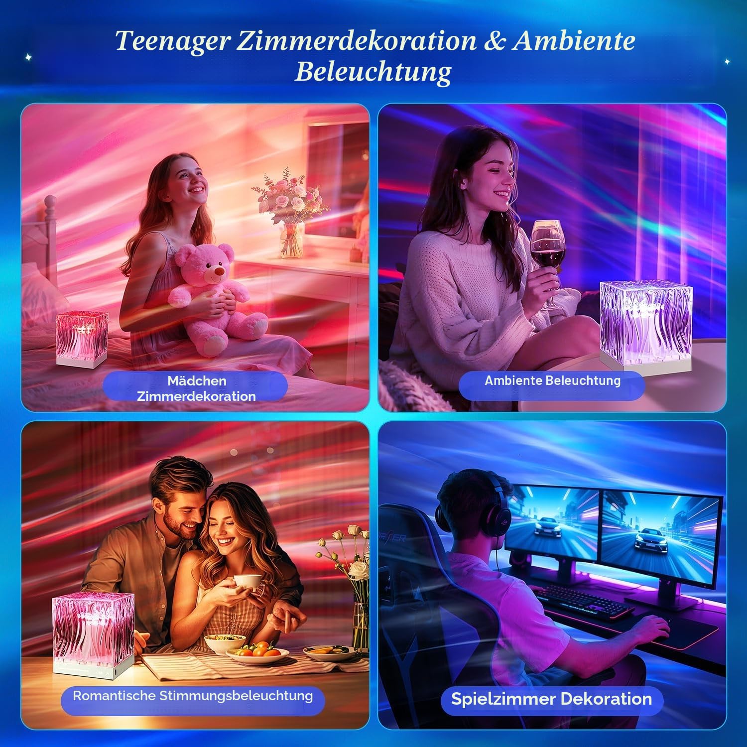 PIKOY Sternenhimmel Projektor 18 Color Nordlicht Nachtlicht Kinder Zimmer Deko