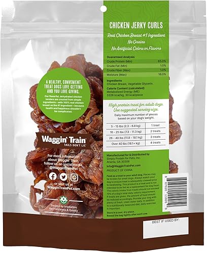 Miniatura 2 de Waggin' Train Golosinas para perros de pollo con rizos de cecina, hechas con pechugas de pollo 100% reales, solo dos ingredientes naturales, gran