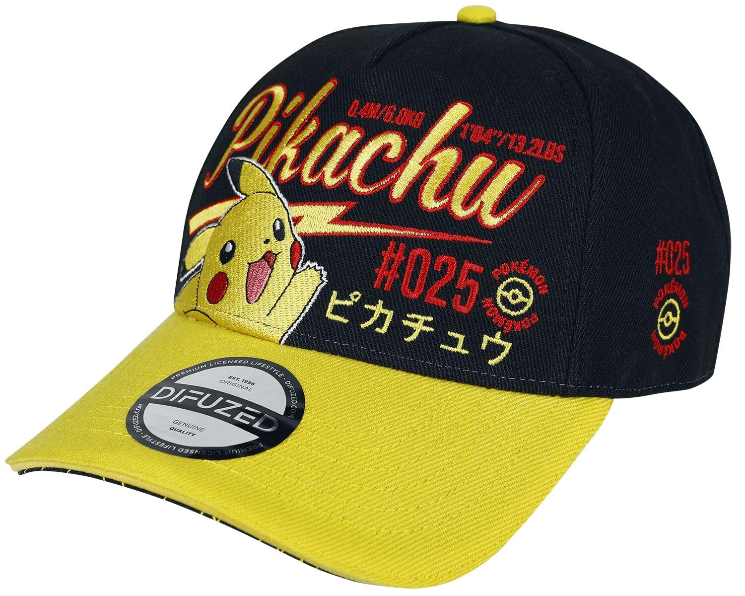 Difuzed Pokemon Pikachu Hello Baseball Cap Yellow/Black
