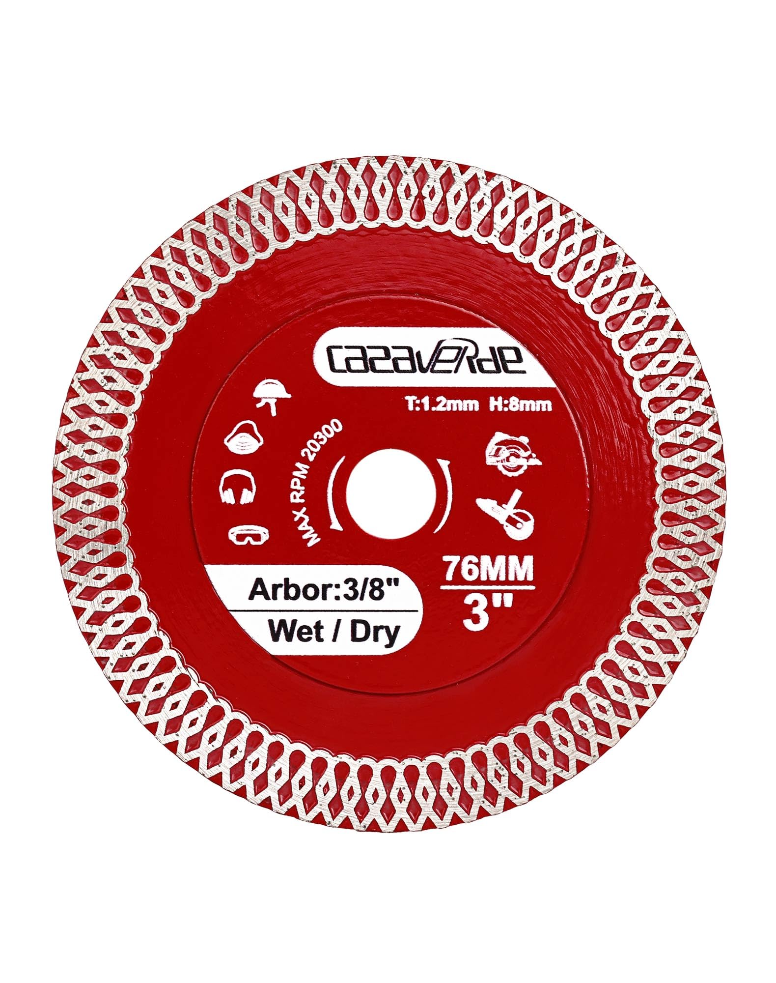 Casaverde 2 Pcs of 3"/76mm Diamond Blade with 3/8" Arbor for Cutting Ceramic Tile,Stone Tile