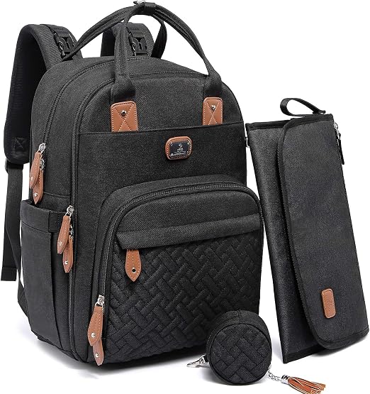 Dikaslon Sac à Dos à Langer Multifonction avec Tapis et Étui Tétine