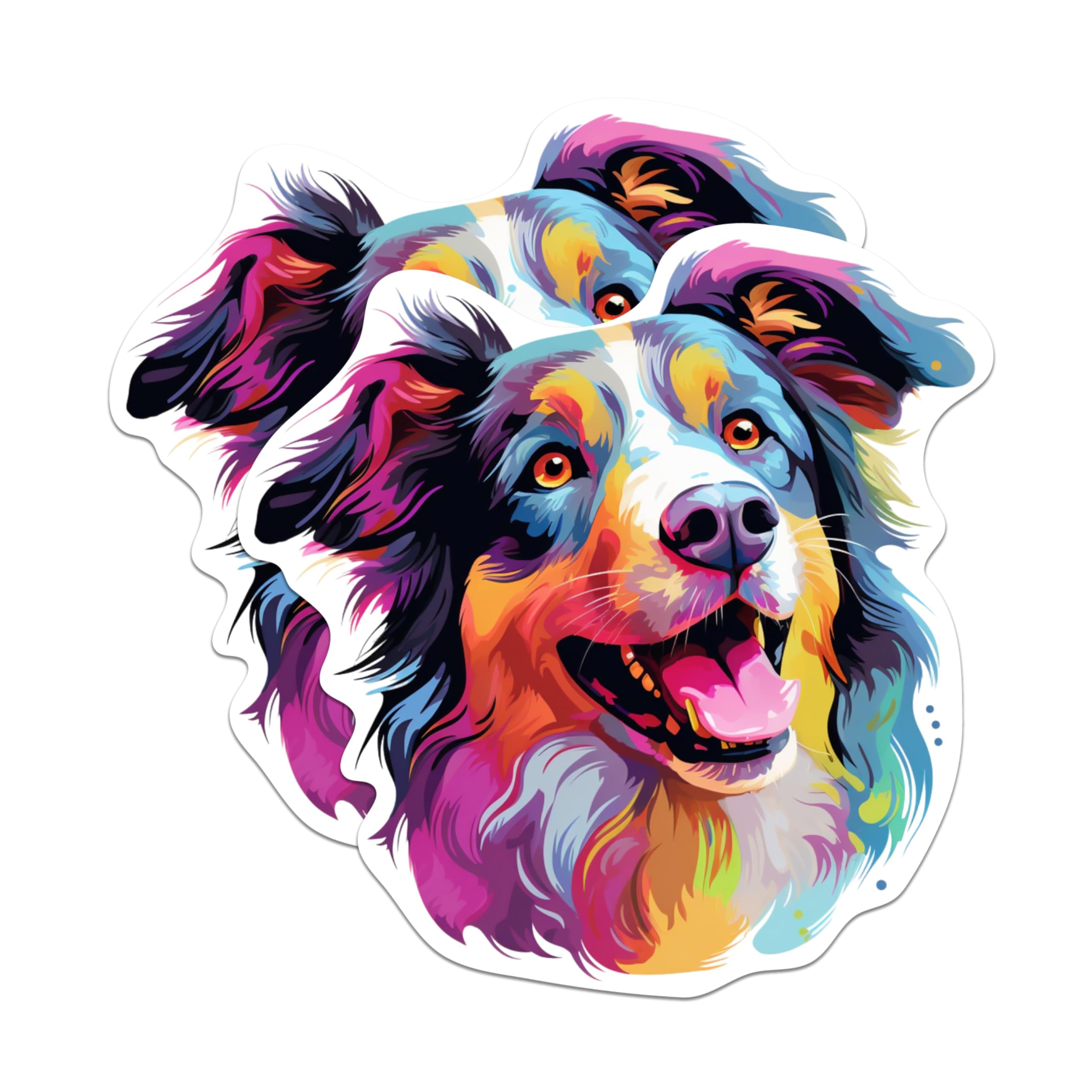 (2 Pack) Collie Dog Breed Stickers - 5 Inches On Longest Side - Choose from Over 100 Dog Breeds - for Cars, Trucks, Skateboards, Laptops - Made in USA - BMCS1837