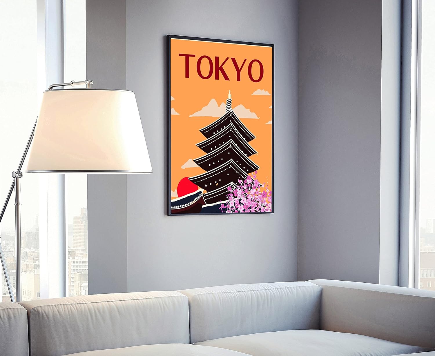 Japan Tokyo Travel Poster, Tokyo Cityscape and Landmark Poster Wall Art, Home Wall Art, Office Wall Decor, Posters, Tokyo Poster - 12x18