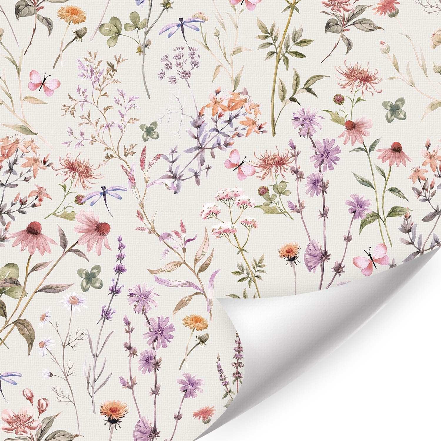 ANHUIB Blumen Tapete Selbstklebende Blätter Pflanzen Tapete 44x300cm Blumentapete für Schrank Fototapete Selbstklebend Floral Wohnzimmer Deko Wasserdicht Möbelfolie Pflanzen Klebefolie Schlafzimmer