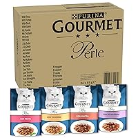 GOURMET Perle - Cibo Umido Gatto Adulto, Filettini in Gelatina con Trota