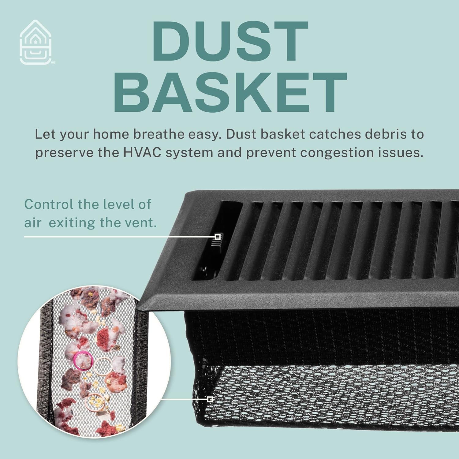 Home Intuition Contemporary 4x12 Inch Decorative Floor Register Vent with Mesh Cover Trap, Matte Black