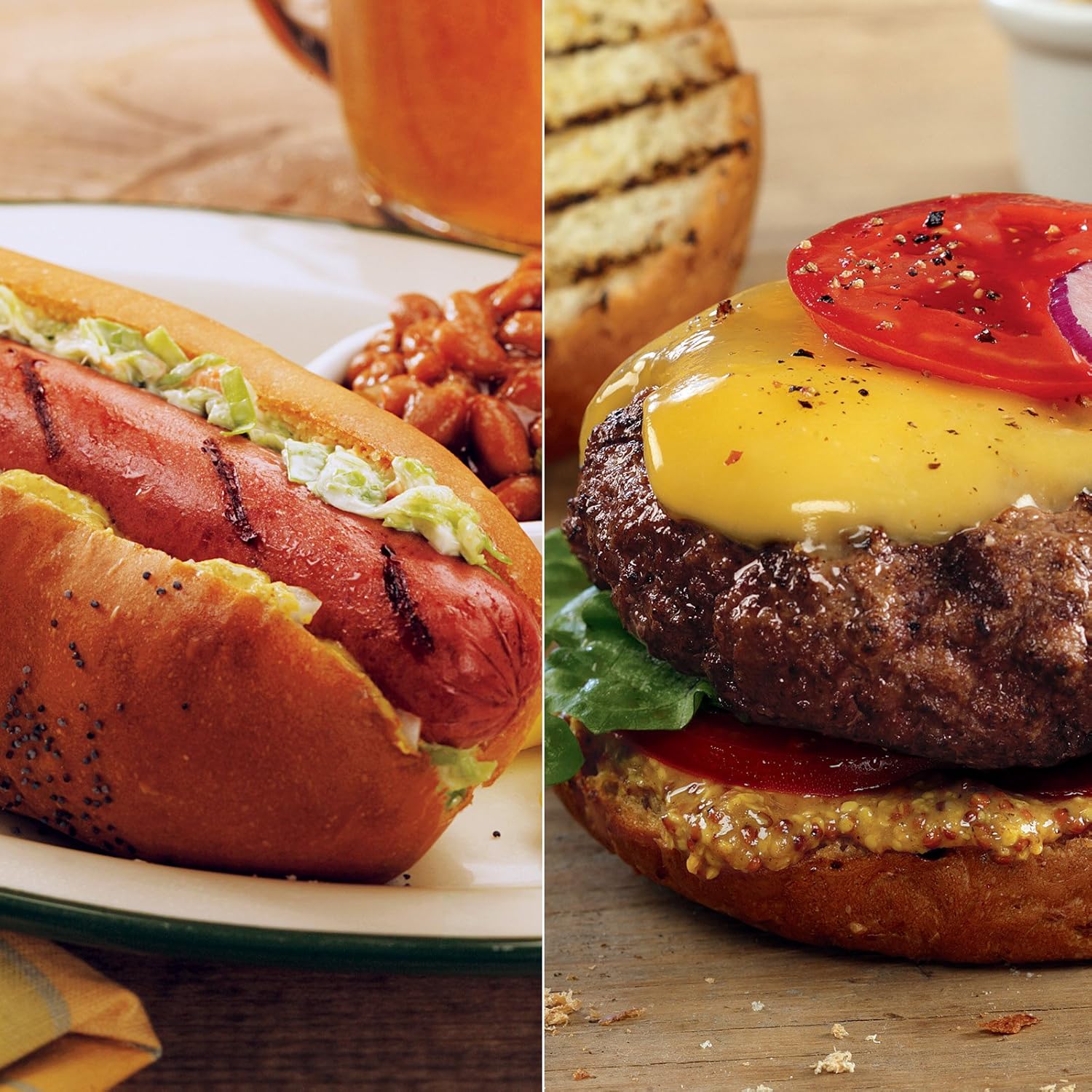 Premium Steakburger & Beef Hot Dog Combo - A Classic American Favorite with Hearty Flavor and Cooking Instructions from Kansas City Steak Company