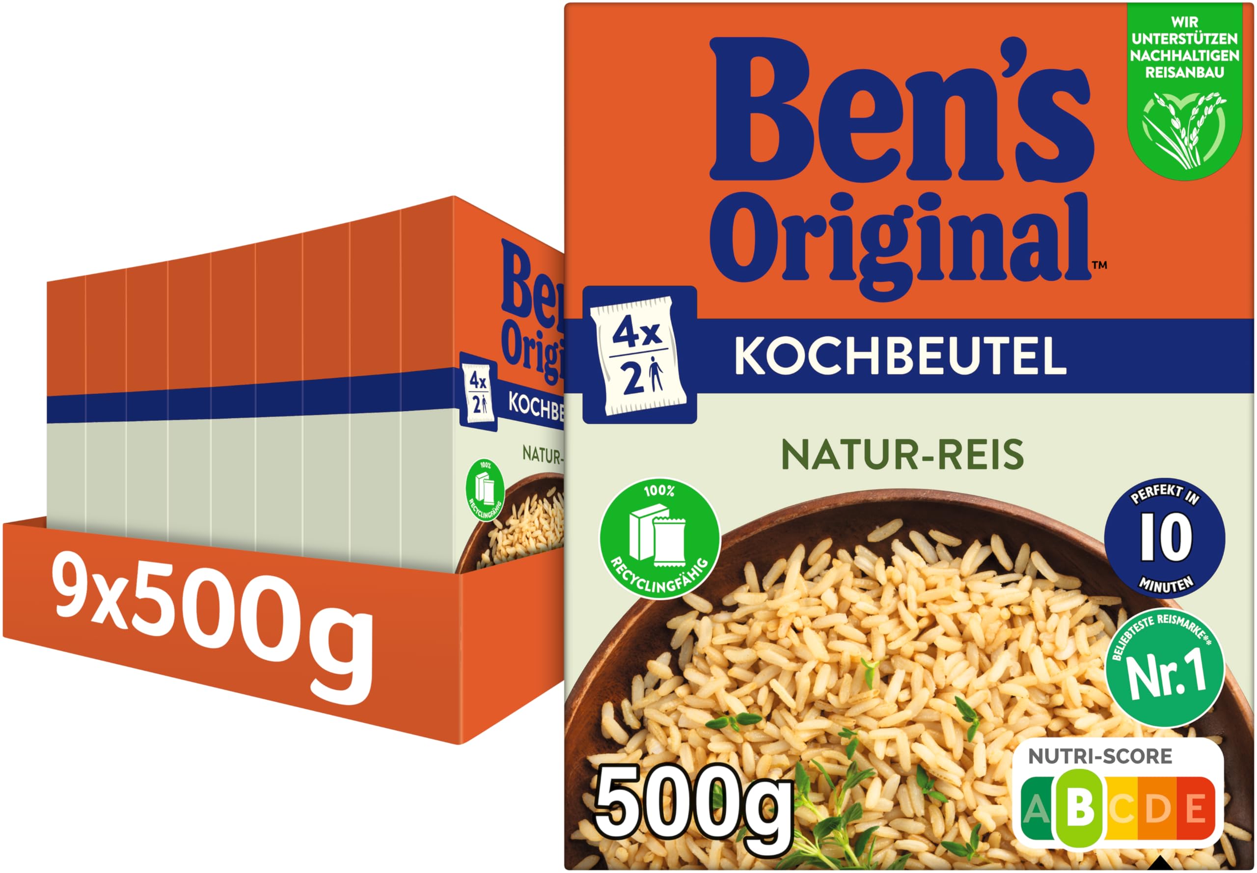 BEN'S ORIGINAL™ Natur-Reis im Kochbeutel 9x500g