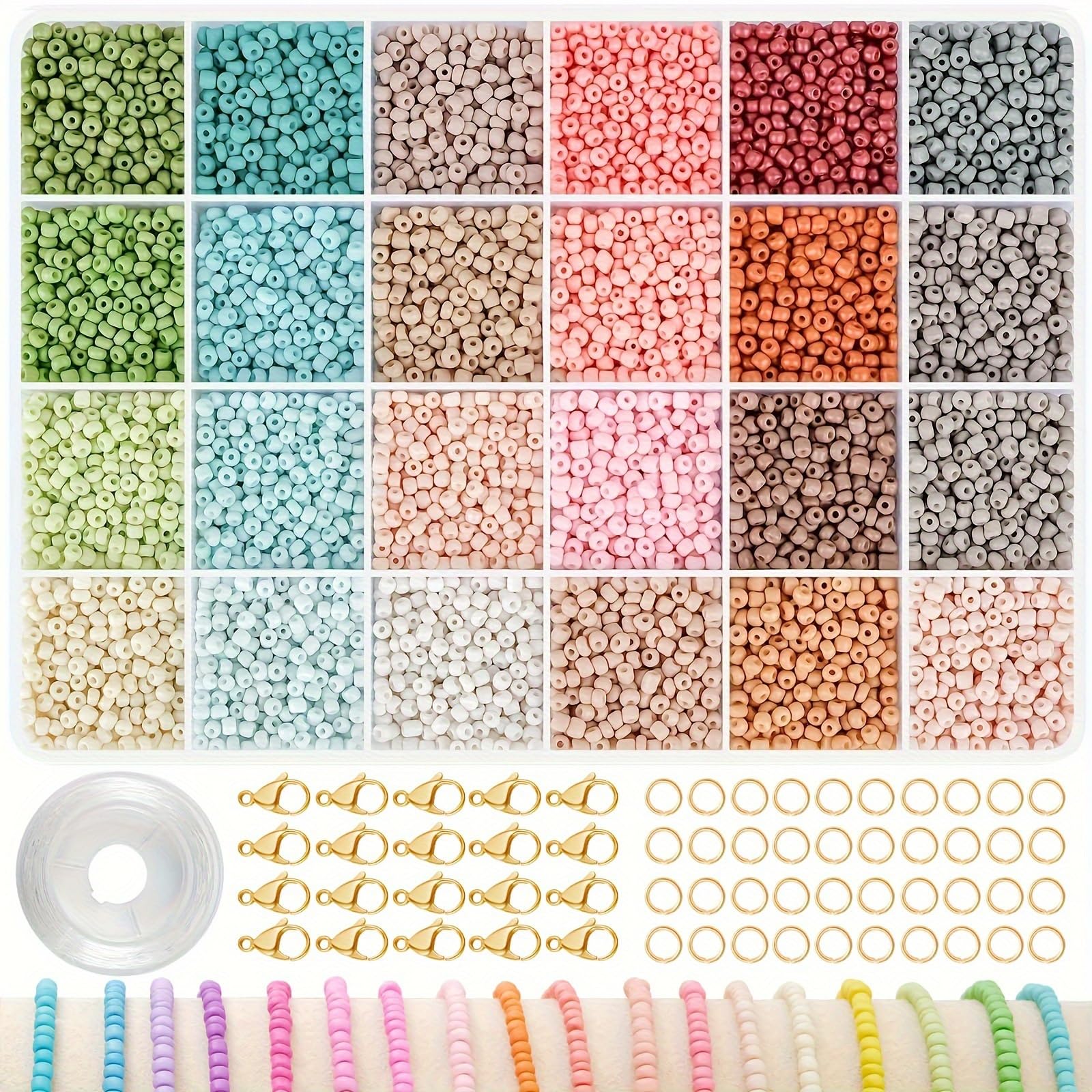 24 kleuren 3 mm glazen rocailleskit voor het maken van armbanden en