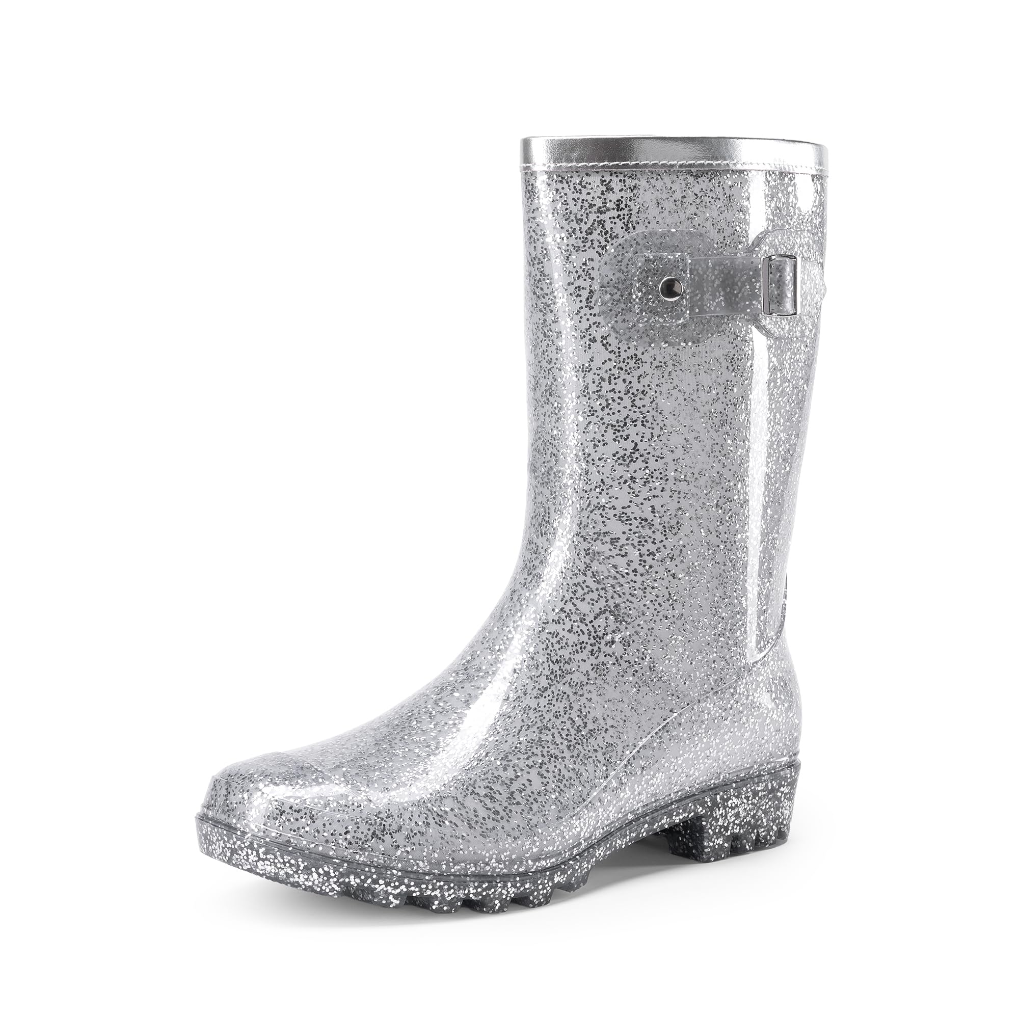 DREAM PAIRS Bottes de Pluie Mi-Mollet sans Couture pour Femmes Imperméables Bottes Wellington Antidérapantes et Confortables DWEMRB2507