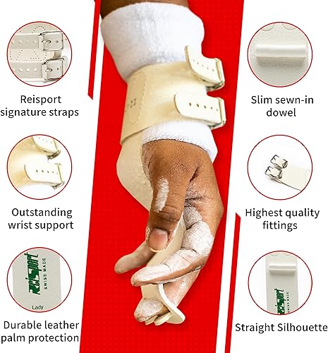 Miniatura 3 de Reisport Women's Uneven Bar Gymnastics Grips - Durable Leather Hand Grips for Gymnastics Bars Women & Girls - Gymnastics Equipment & Accessories for