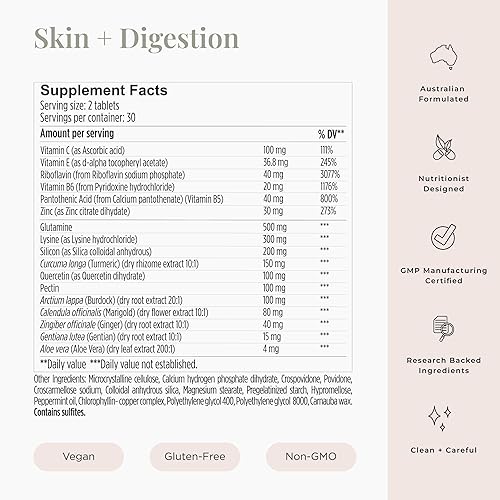 Miniatura 4 de JSHealth Vitaminas para la piel y la digestión Vitaminas para la piel  Suplemento transparente para la piel con zinc para el acné  Suplementos para