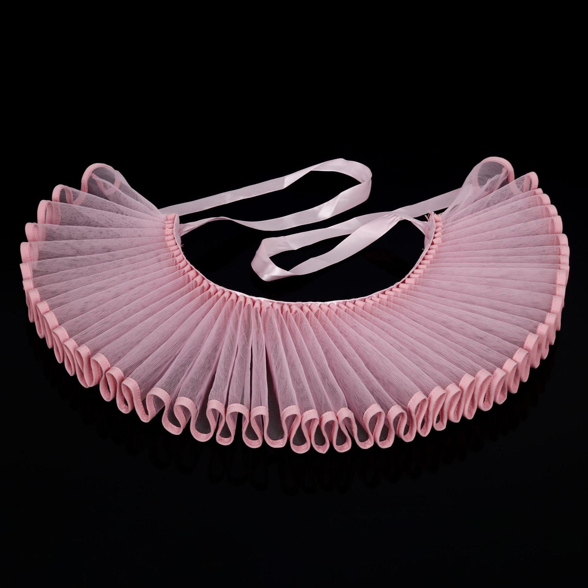 Renaissance Victorian Ruff Collar Neck Ruffle Collar Clown Collars (Pink, one Size)
