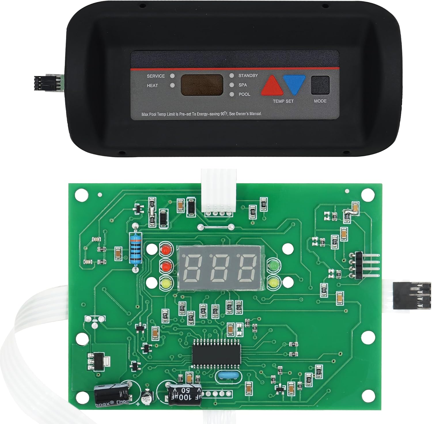 IDXL2DB1930 Display Board & FDXLBKP1930 Bezel Keypad Assembly - Compatible with Hayward Universal H-Series Low Nox Heater H350FDP/H400FDN & Induced Draft Heater Models H250IDL2/H350IDL2/H400IDL2