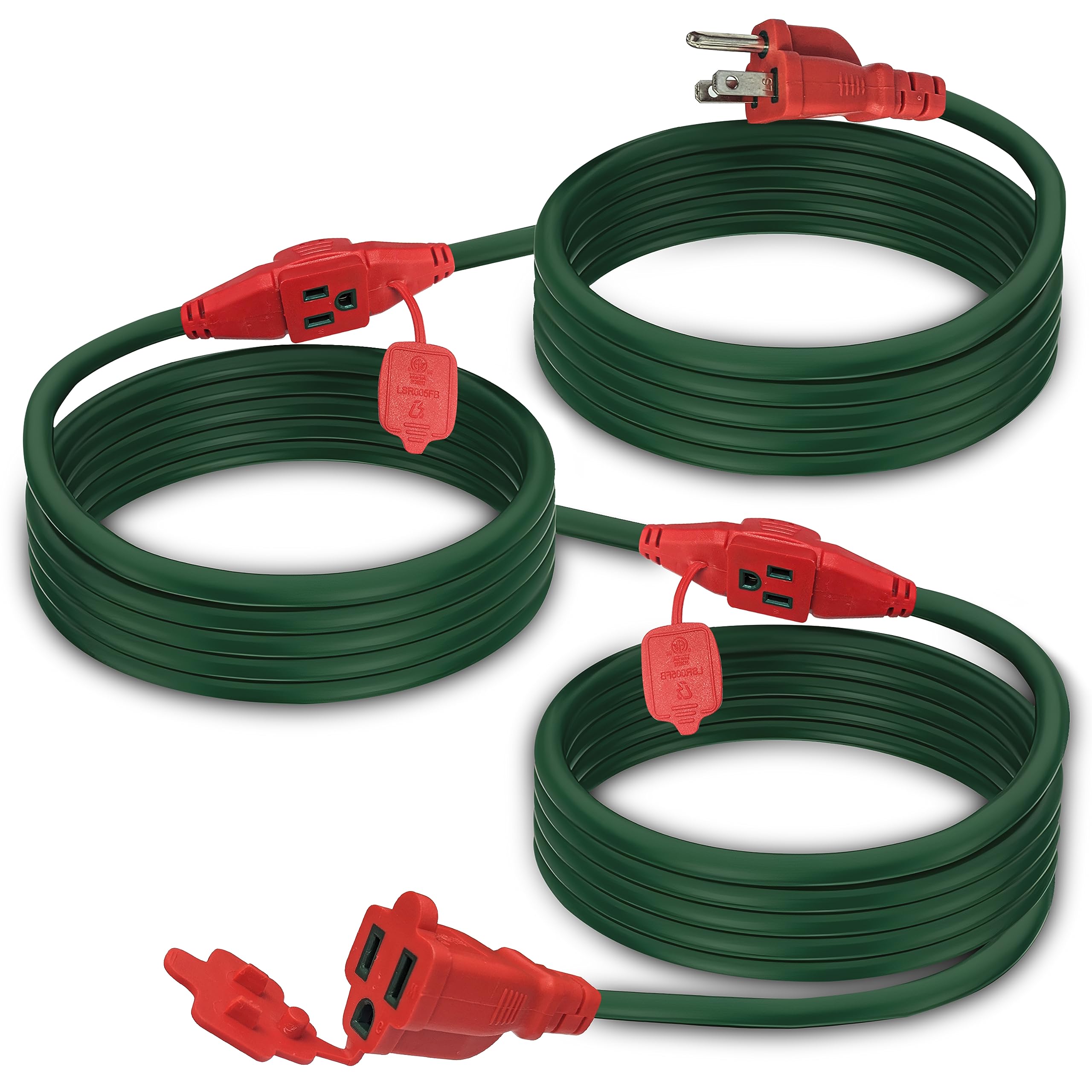 Outdoor Extension Cord with Multiple Outlets - 25 Ft - 3 Outlets