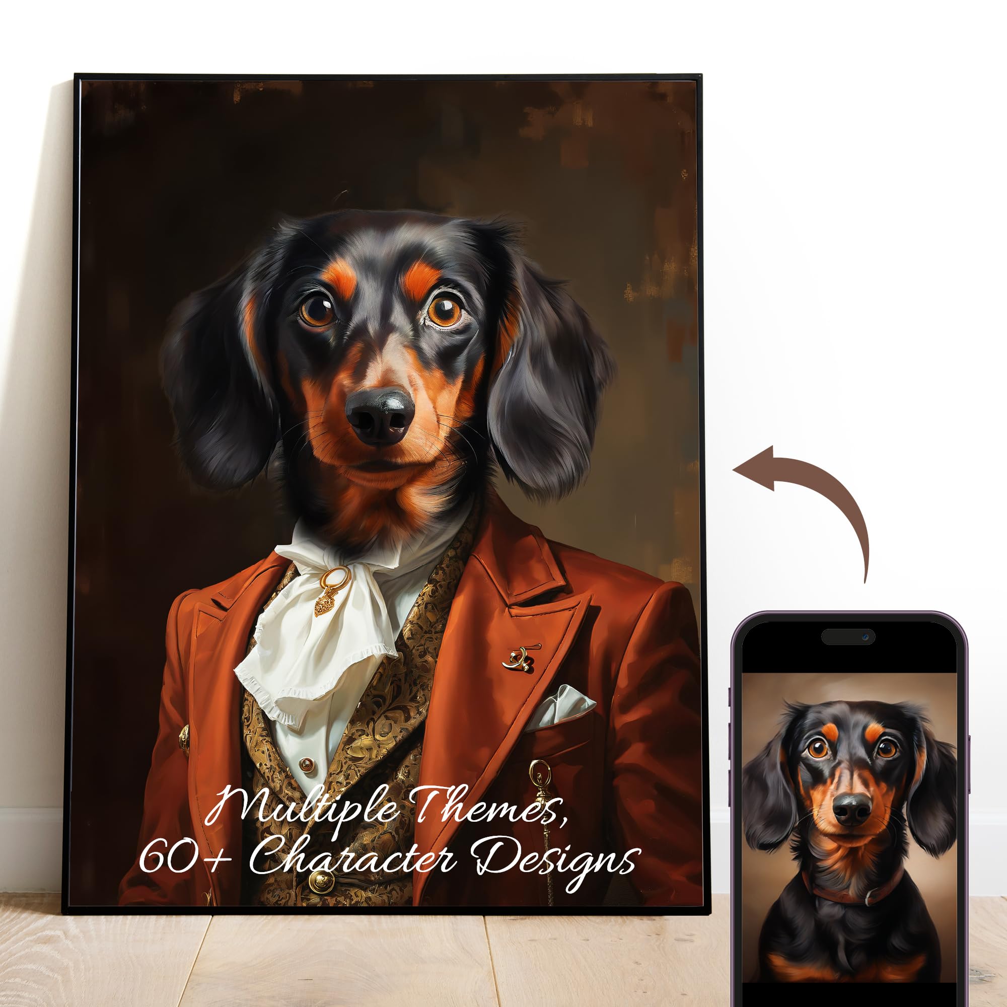 Amazon.com: Gleamify | Custom pet portrait from photo | 80+ exquisite ...