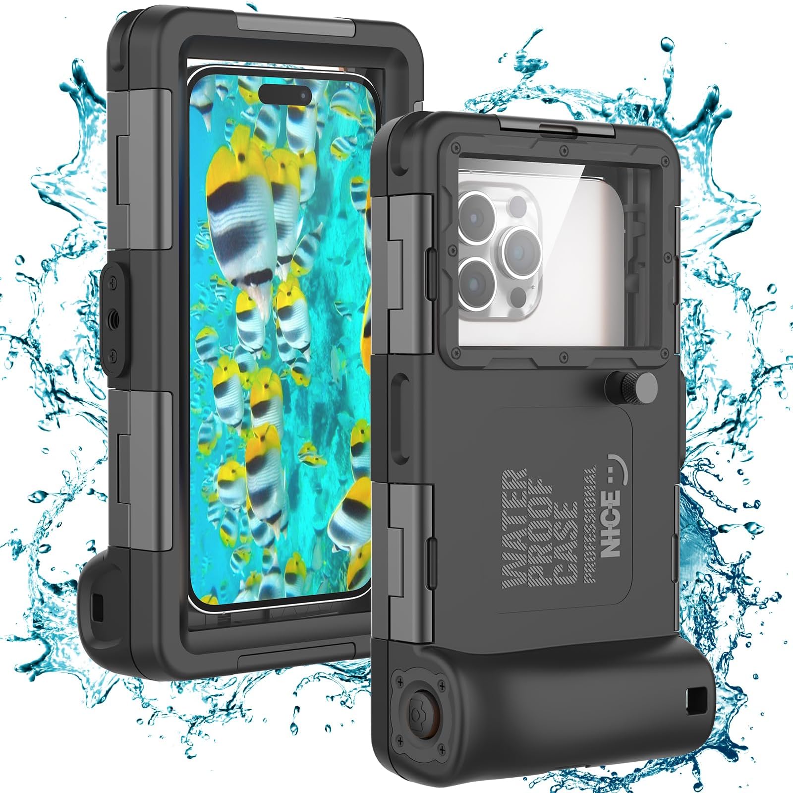 Nisso Professional [15m/50ft] Diving Underwater Waterproof Phone Case for iPhone /13/12 /11 Pro Max Mini Xr/X/Xs,Samsung Galaxy S22/ S21/s20/s10 Ultra Plus Case for Snorkeling Swimming with Lanyard…