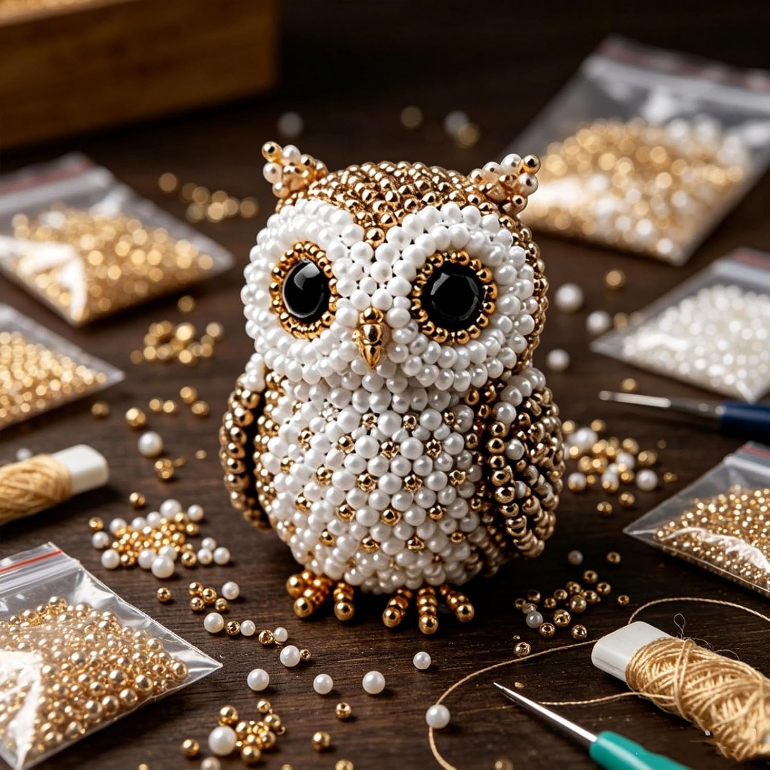 3D Beaded Animal DIY Craft Kit, Cute Mini Animal Bead Making Set with Colorful Beads & Step‑by‑Step Instructions, Fun Handmade Craft Project for Beginners, Relaxing Hobby Activities (Type D)