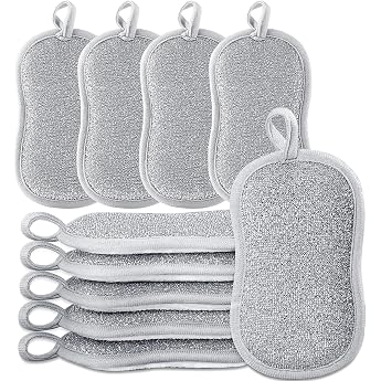 Washing Up Sponge Washable Large Cleaning Sponge Pack of 10 Kitchen Sponge Washable Double-Sided Scratch-Resistant Kitchen Sponge for Household Cleaning Kitchen Sink Tableware Bathroom