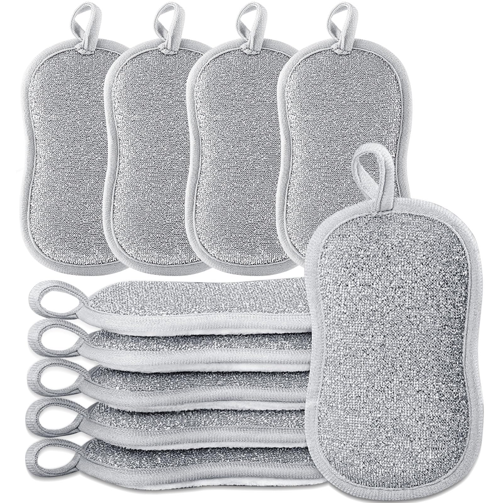Gąbka do mycia naczyń, duża gąbka do czyszczenia, 10 sztuk dwustronna, 16 x 9,5 cm | Gąbka kuchenna zmywalna, odporna na zarysowania gąbka kuchenna do sprzątania domu kuchnia zlew naczynia łazienka