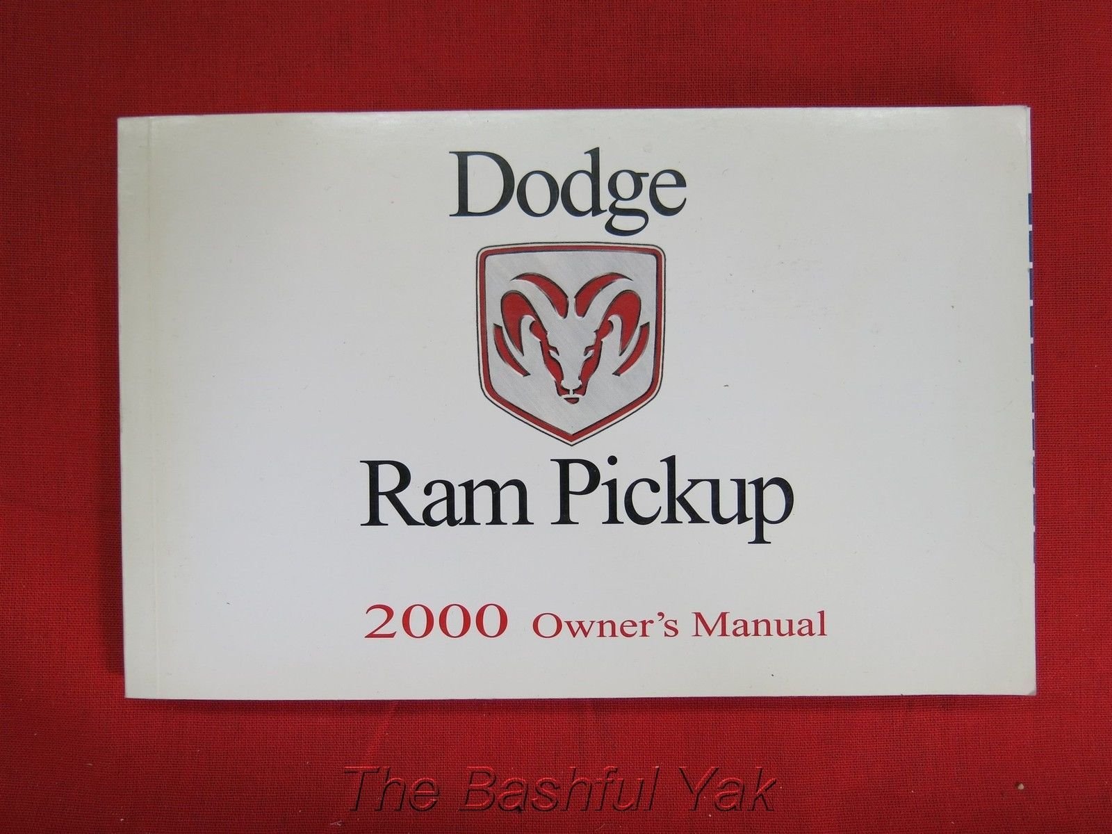 Back cover of the 2000 Dodge Ram Pickup Owner's Manual showing publisher details