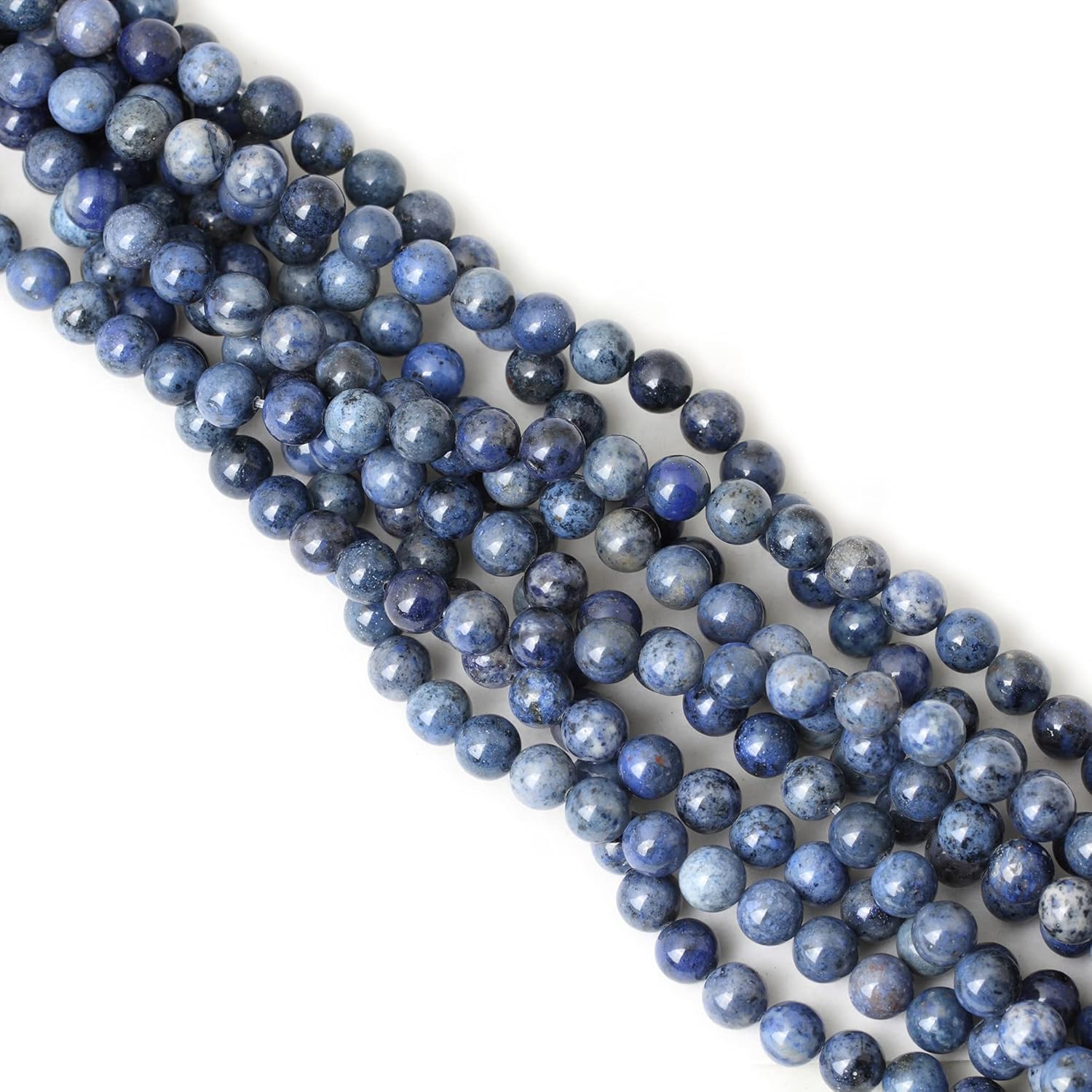 45PCS 8mm Natural Blue Dumortierite Stone Round Loose Beads for Jewelry Making DIY Bracelet Necklace Materials 1 Strand 15" Blue Dumortierite 8mm