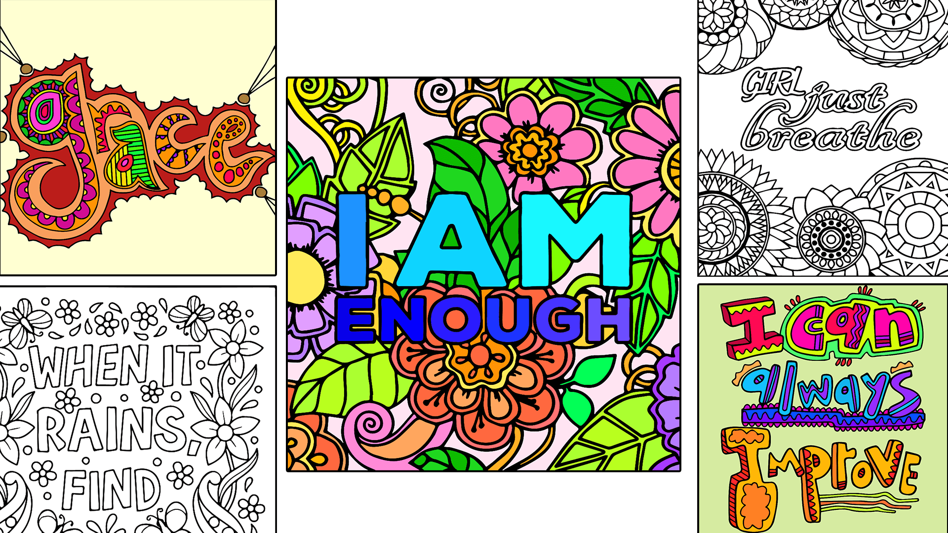 Motivational Quotes Color by Number - Grownups Paint + Glitter + Crayon ...
