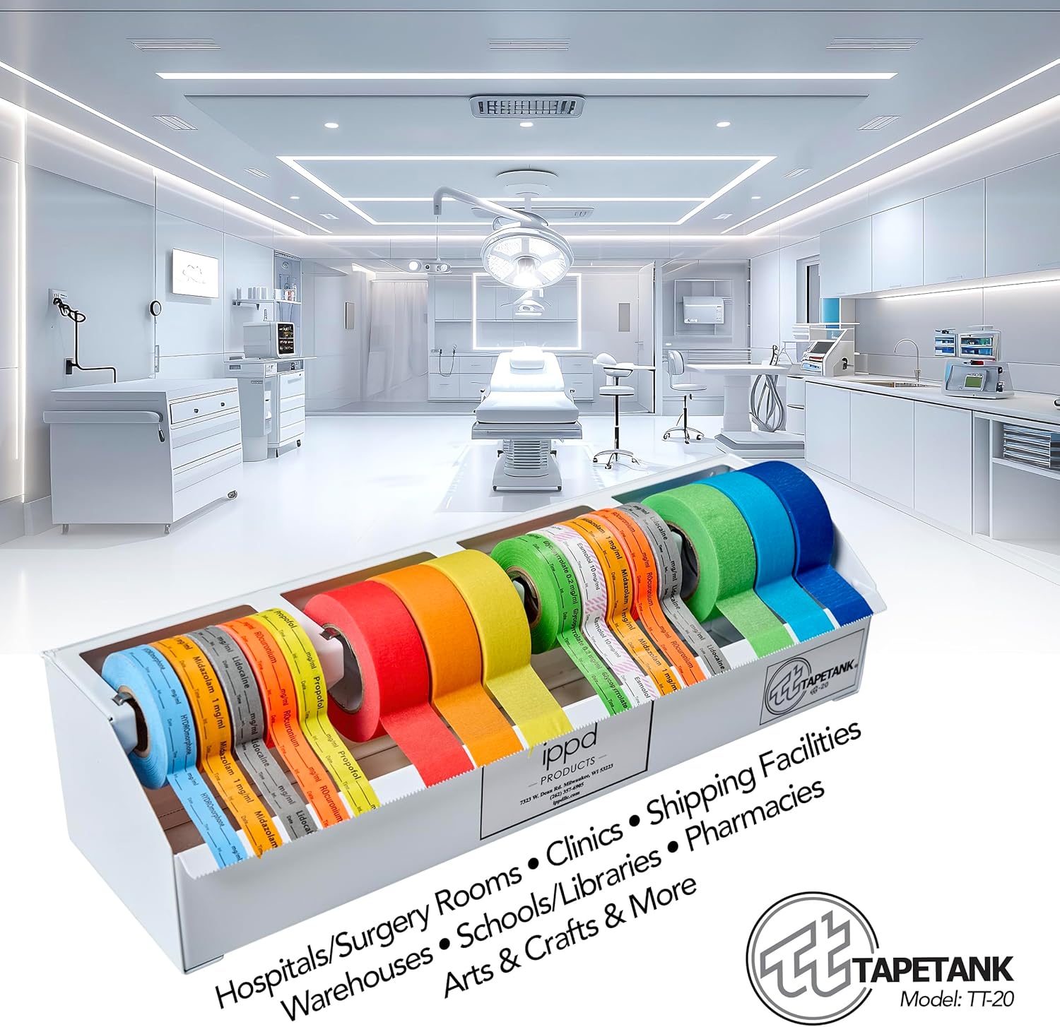 Generic TAPETANK Industrial Multi-Roll Tape Dispenser Holds 20 Rolls