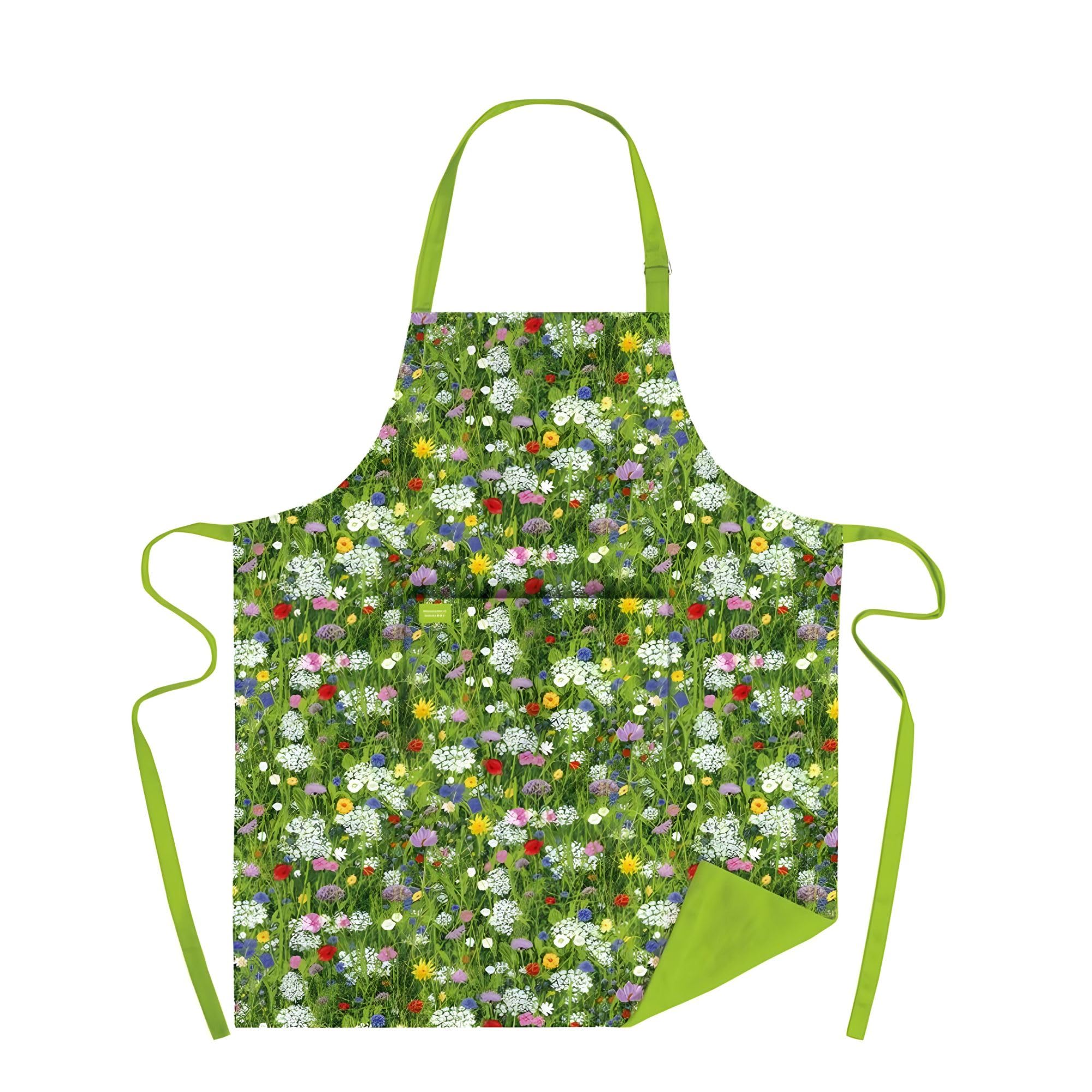 Museums & Galleries Adjustable Apron, Wild Garden by Josephine Simon, Artistic Floral Design, Organic Cotton