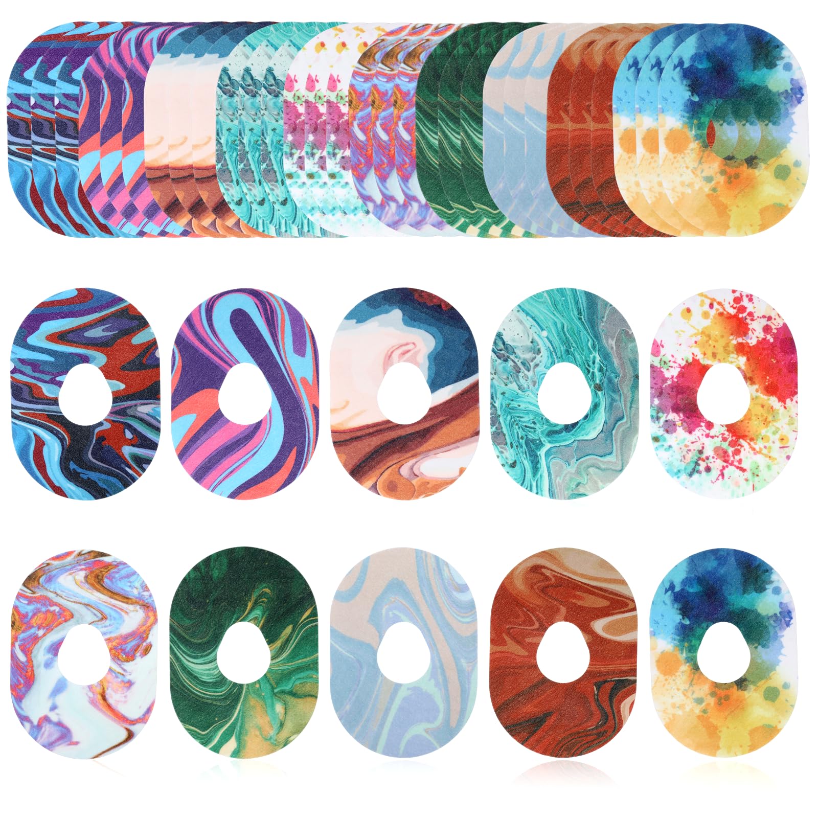 30 Pack Adhesive Patches for Dexcom G7, Waterproof & Sweatproof Flexible Pre-Cut CGM Sensor Tape Patches, Long Stay Overpatch Stickers Compatible with