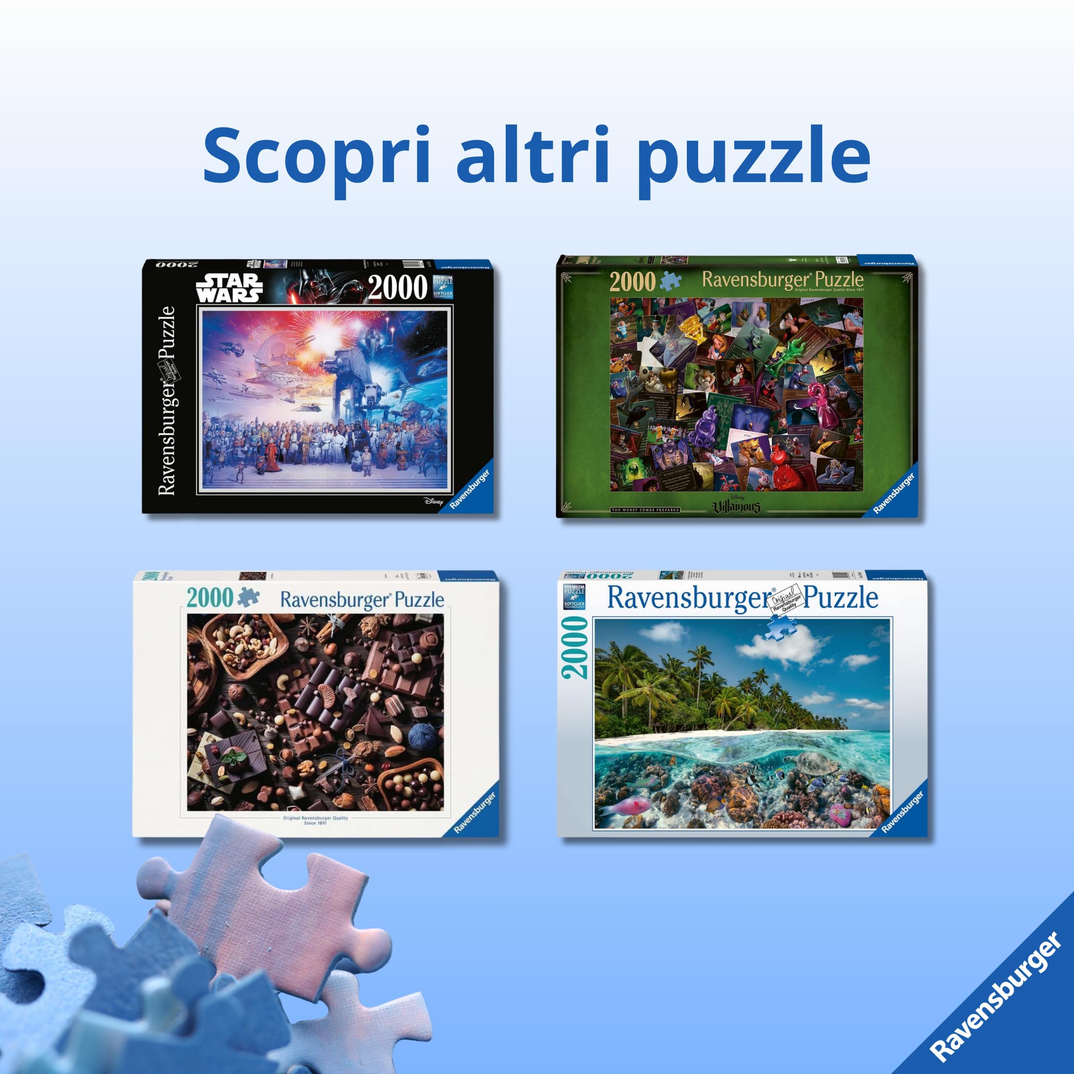 Ravensburger - Puzzle 2000 Pezzi Universal Monsters, Puzzle Adulti 98x75cm