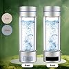 Hydrogen-rich water bottle Hydrogen Water Bottle Hydrogen content 9000ppb Portable Hydrogen Water Generator with PEM & SPE Technology 260ml Portable Hydrogen Water Generator Maker (Silver)