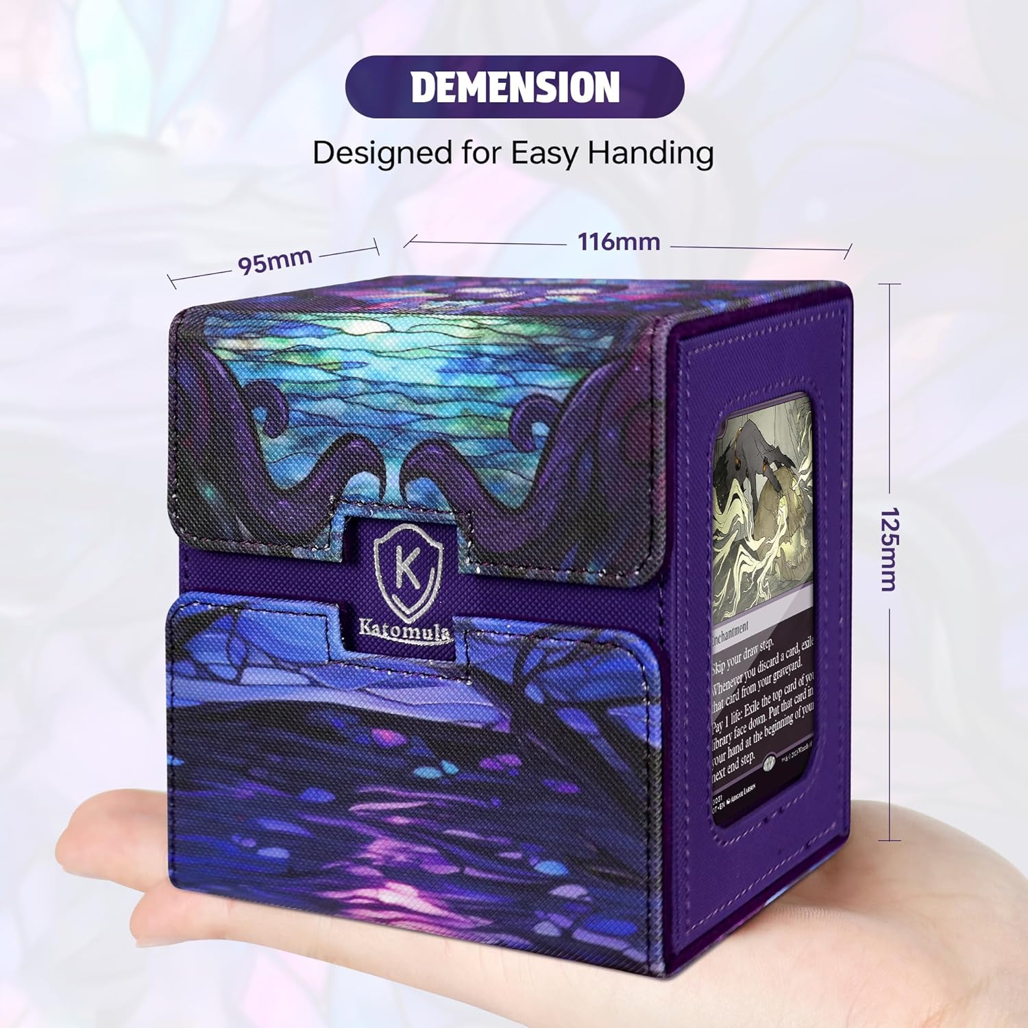 100 MTG Card Sleeves with 100 Inner Sleeves, Katomula Card Deck Box for MTG Commander -Swamp