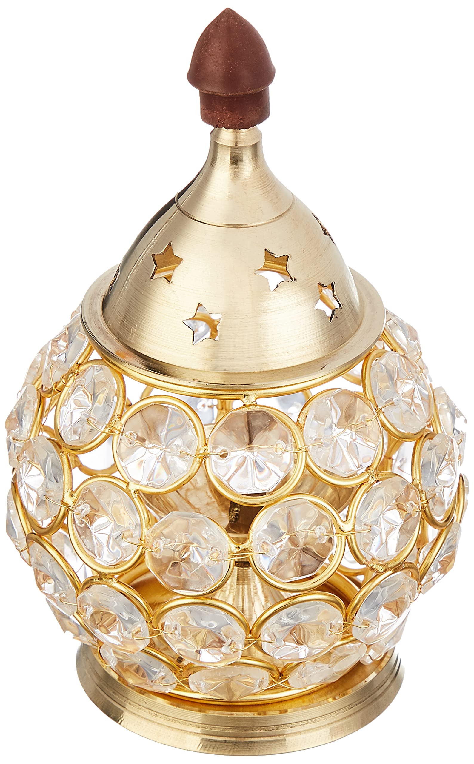Amazon Brand - Solimo Akhand Diya/Oil Lamp for Puja, Home Décor and Diwali, Matki Shape, Brass-and-Crystal (Medium) (B0BB4VMQ5Q) Amazon Price History, Amazon Price Tracker