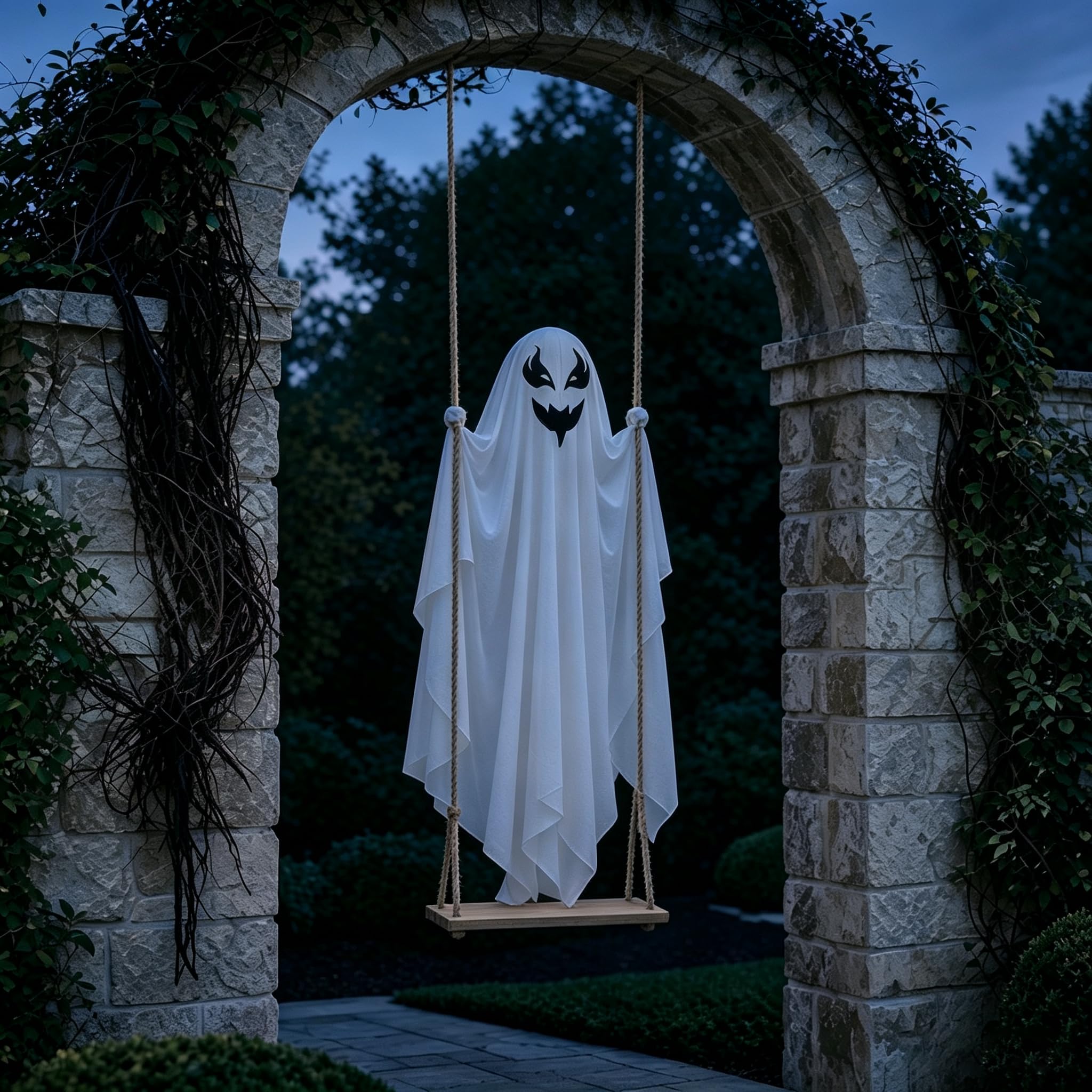 SNZ Decoración de Halloween al aire libre, 2 unidades de espíritu oscilante