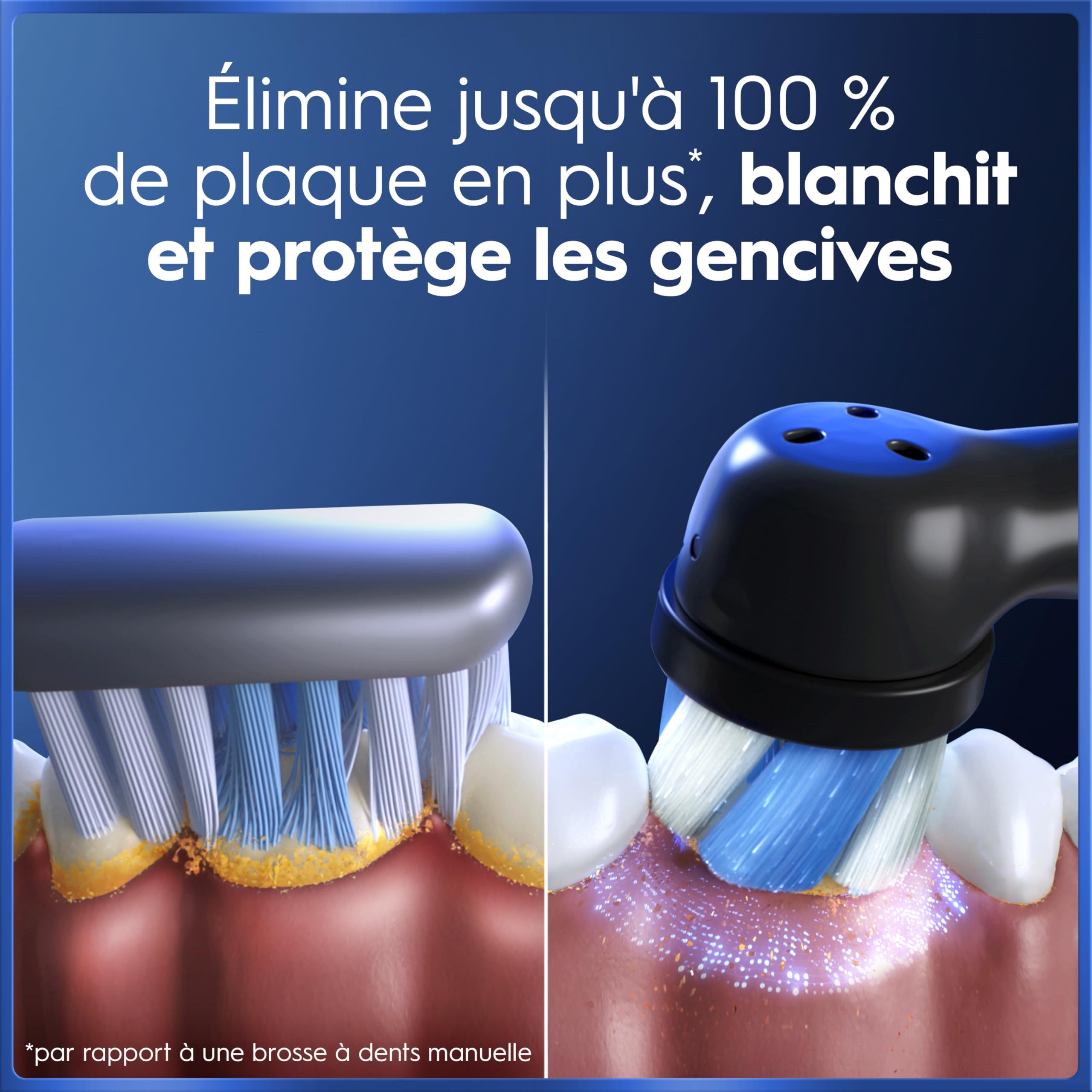 Oral-B Brosse à Dents Electrique iO 5, 3 Brossettes de Rechange, Noire – 5 Modes de Brossage dont Douceur et Blancheur, Capteur de Pression sur les Gencives et d’Usure, Batterie Rechargeable, Etui - 5