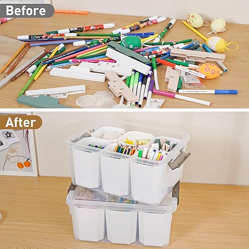 Miniatura 7 de Citylife - Contenedores de almacenamiento de plástico transparente de 17 cuartos de galón con tapas, contenedores de almacenamiento apilables