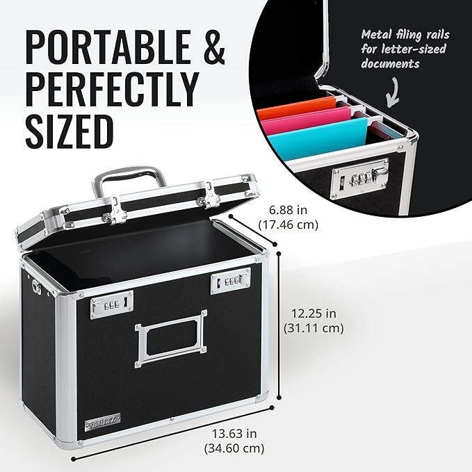 Office Files & Supplies Black Vaultz Locking Personal File Tote for