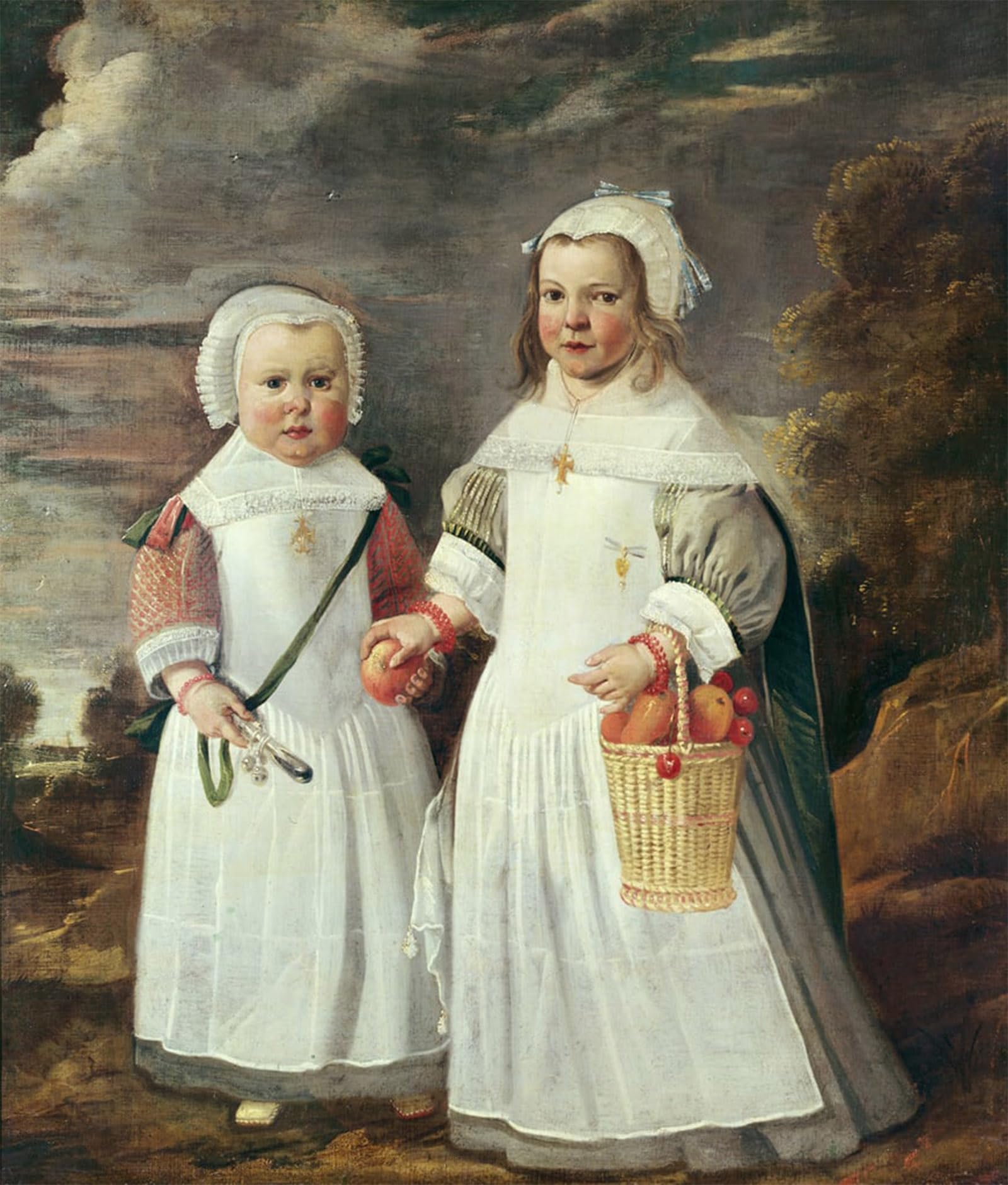 POSTERIIk Vintage Art Print Images Pictures Print Two Young Girls in a Landscape by Aelbert Cuyp Modern Colour Posters for Office Home Decor 60x90cm