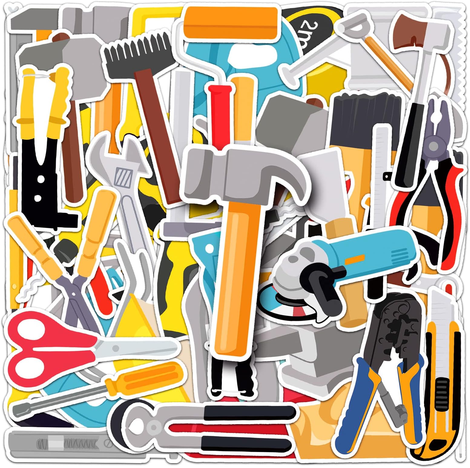 Tools Stickers 50Pcs Water Bottles Stickers for Kids Teens Tools Waterproof Stickers,Luggage Bike Bumper Skateboard Computer Scrapbook Car Cup Decals Pack,Laptop Stickers Aesthetic
