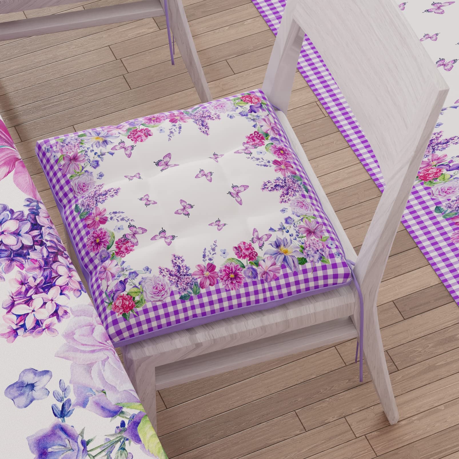 Set 6 Cuscini Per Sedie Pasquali | In Microfibra | Design Festivo E Laccetti | Made In Italy