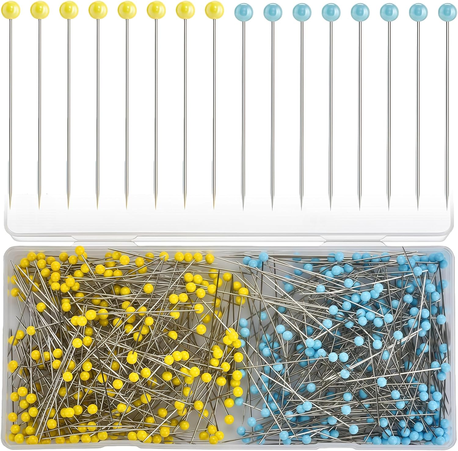Straight Sewing Pins - 500 PCS Long Glass Ball Head Straight Pins 1.75IN Corsage Pin Quilting Pin for Fabric, Sewing, Crafts, Jewelry Making, Bouquets Decoration DIY Supplies