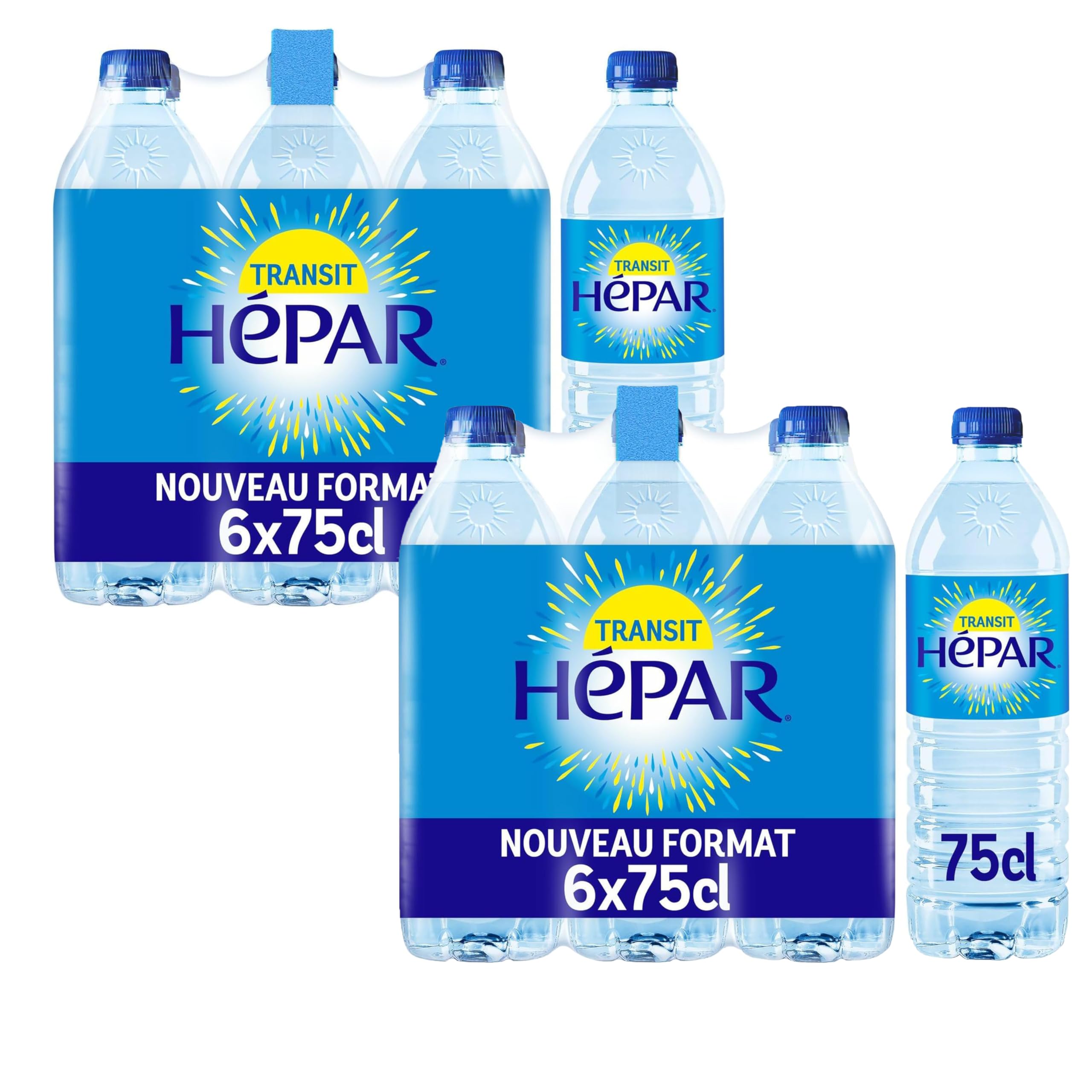 HEPAR - Eau minérale naturelle riche en magnésium - Lot de 12x75 CL