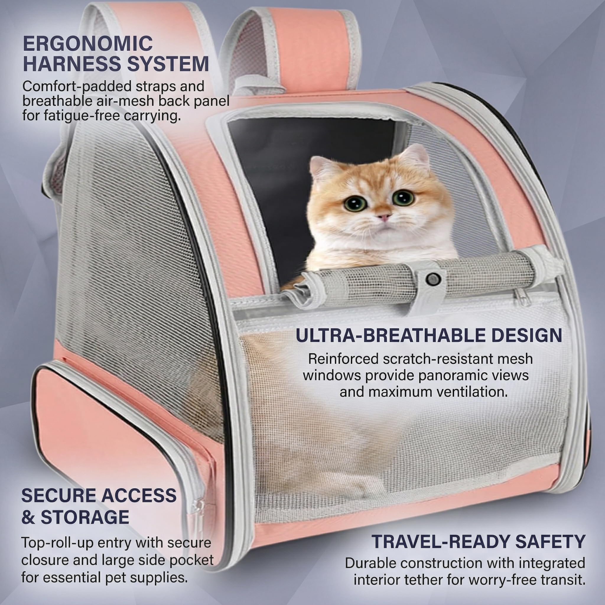 Mochila transportadora para mascotas aprobada por aerolíneas diseño de cápsula espacial malla ventilada bolso viaje cómodo perros pequeños gatos cachorros gatitos y conejos ideal excursiones campament