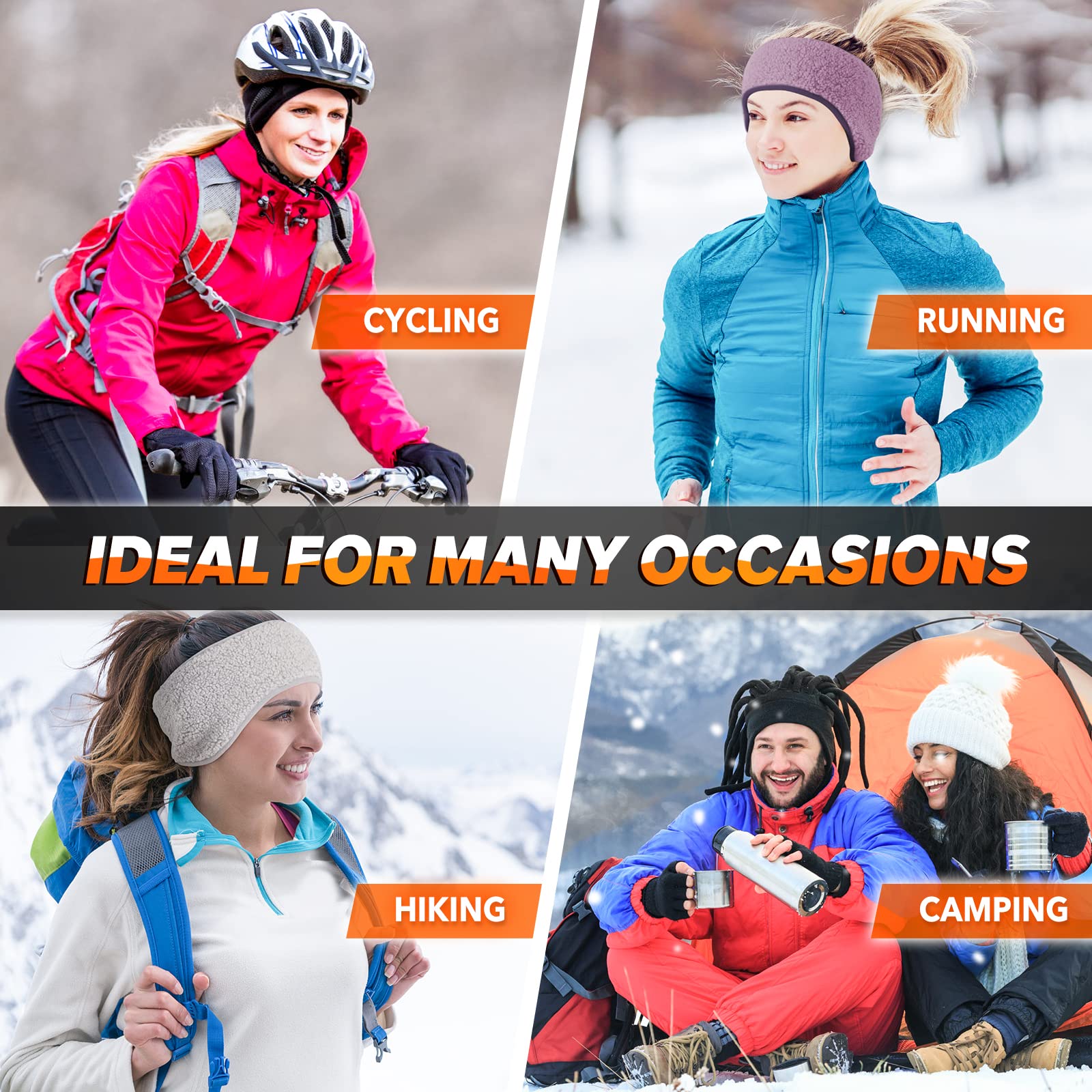 Fasce termiche per le orecchie, invernali, per uomini e donne quando fa freddo, per sci, corsa, ciclismo, allenamento