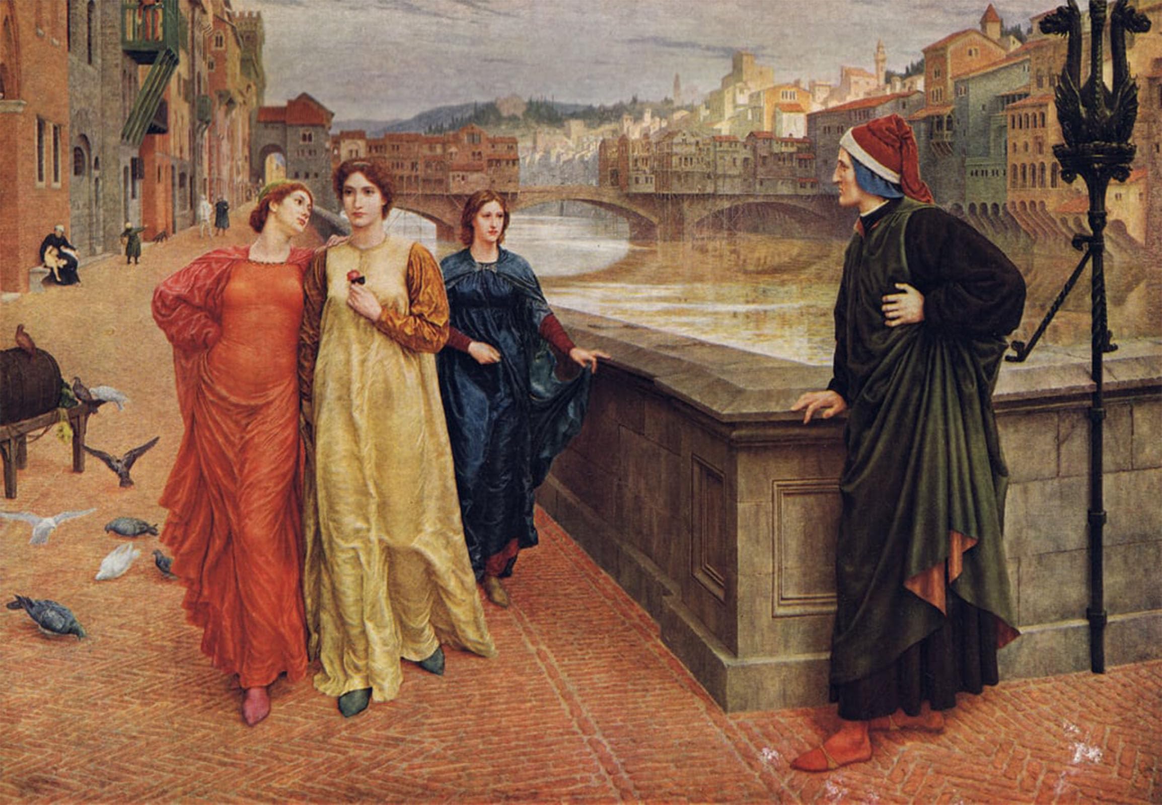 Cuadro de Dante e Beatrice de Henry Holiday de 60x90cm para vestir paredes vacías 5